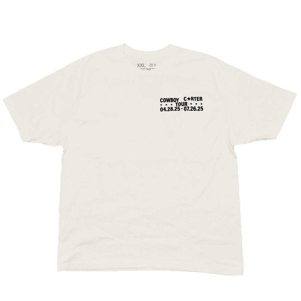 Beyonce‎ CCT Official Tour Tee XXL White Cowboy Carter Tour 2025 Merch NEW *hole